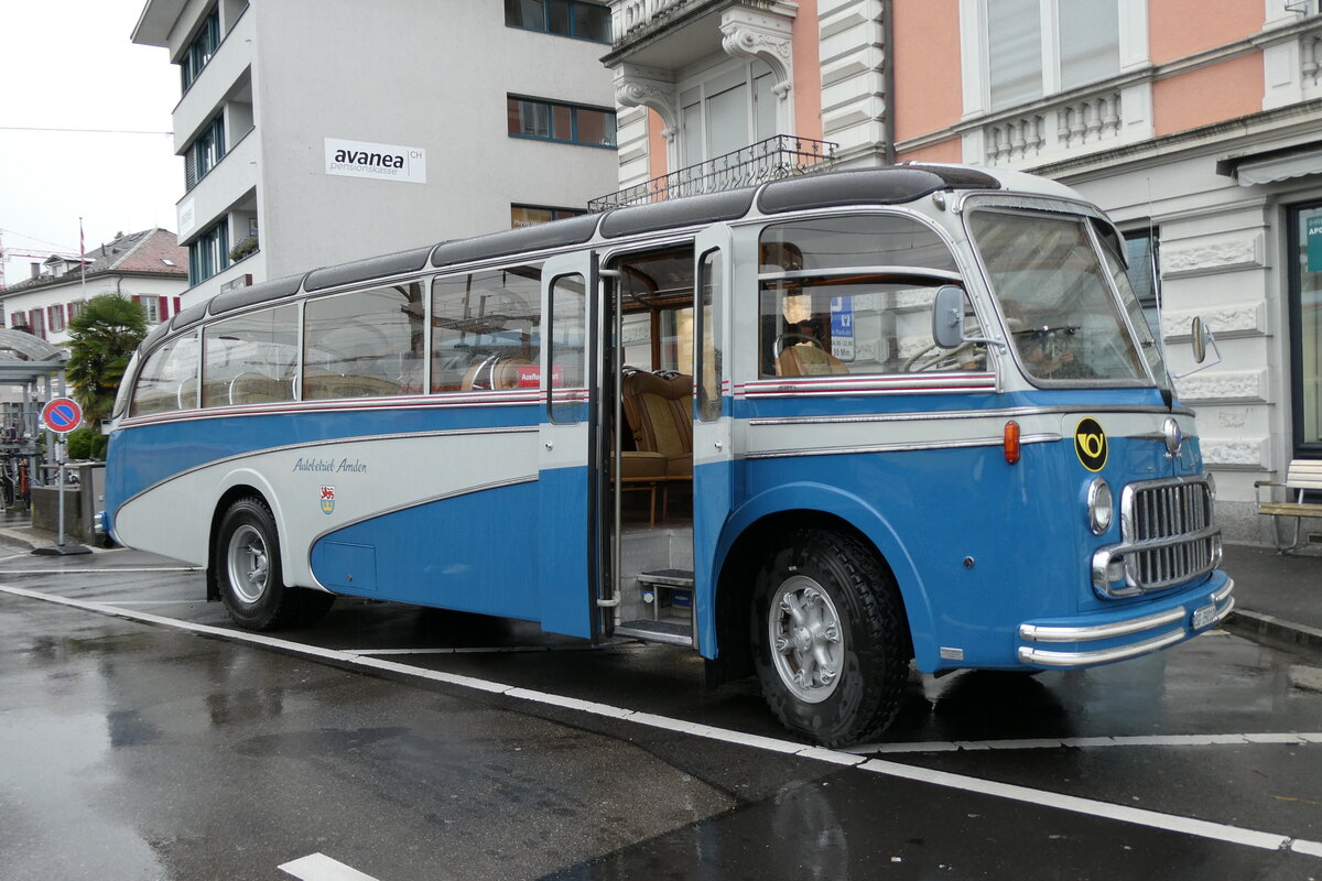 (280'6775 - AWA Amden - Nr. 10/SG 39'010 - Saurer/R&J (ex Radlmeier, D-Ergoldsbach; ex Schmid, Dällikon; ex Libero Bau, Fehraltdorf; ex Privat; ex Altherr, Nesslau; ex AWA Amden Nr. 8) am 27. September 2025 beim Bahnhof Wädenswil  (280'6775 - AWA Amden - Nr. 10/SG 39'010 - Saurer/R&J (ex Radlmeier, D-Ergoldsbach; ex Schmid, Dällikon; ex Libero Bau, Fehraltdorf; ex Privat; ex Altherr, Nesslau; ex AWA Amden Nr. 8) am 27. September 2025 beim Bahnhof Wädenswil