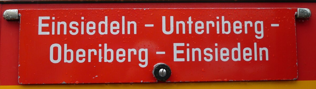 (280'728) - Routentafel - Einsiedeln - Unteriberg - Oberiberg - Einsiedeln - am 27. September 2025 beim Bahnhof Wädenswil (280'728) - Routentafel - Einsiedeln - Unteriberg - Oberiberg - Einsiedeln - am 27. September 2025 beim Bahnhof Wädenswil