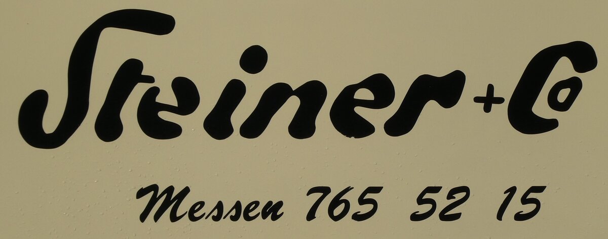 (280'994) - Beschriftung - Steiner+Co Messen 765 52 15 - am 5. Oktober 2025 beim Bahnhof Langnau (280'994) - Beschriftung - Steiner+Co Messen 765 52 15 - am 5. Oktober 2025 beim Bahnhof Langnau