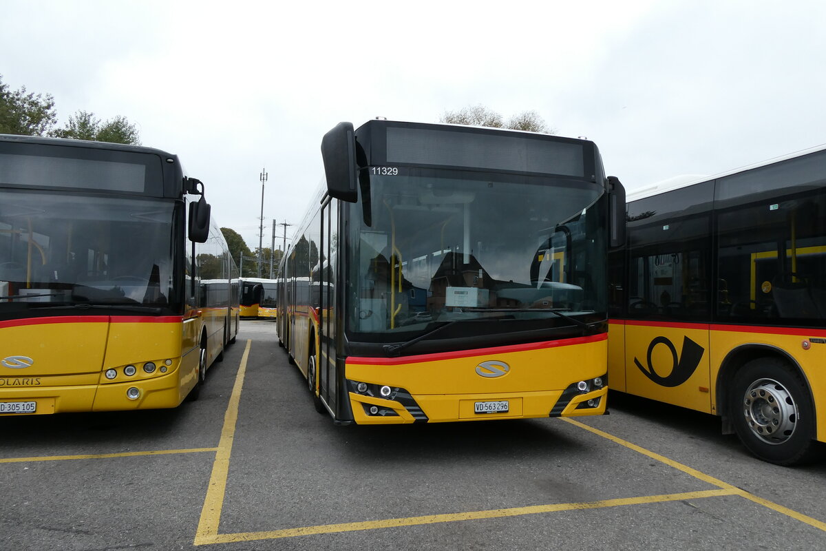 (281'235) - CarPostal Ouest - VD 563'296/PID 11'329 - Solaris am 11. Oktober 2025 in Yverdon, Garage