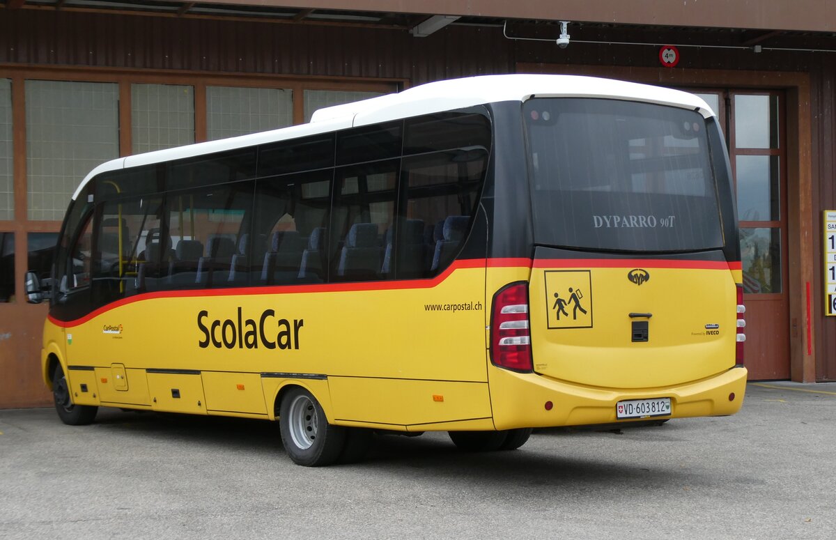 (281'245) - CarPostal Ouest - VD 603'812/PID 10'626 - Iveco/Dypety am 11. Oktober 2025 in Yverdon, Garage