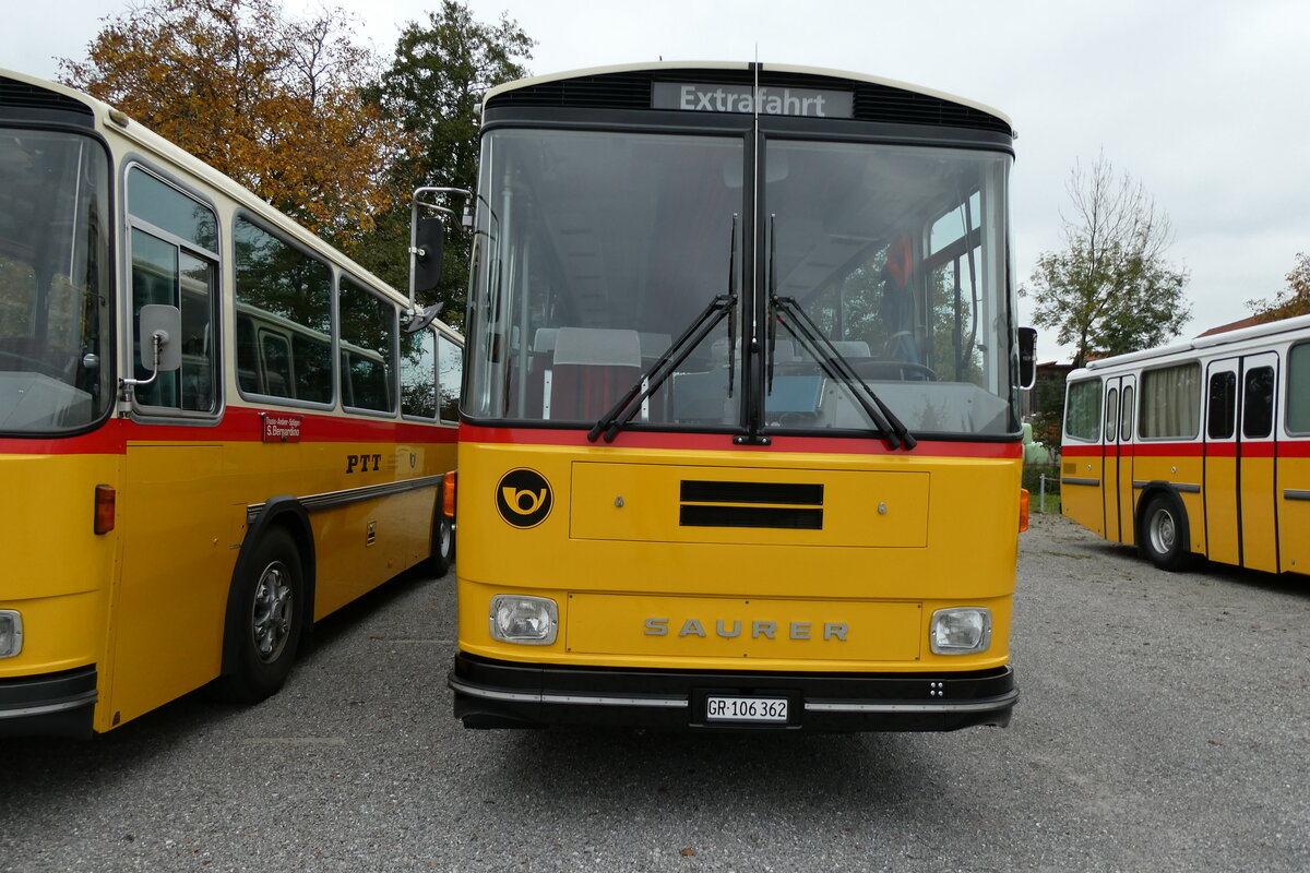 (281'431) - Ackermann, Landquart - GR 106'362 - Saurer/R&J (ex Fssler, Unteriberg; ex Schrch, Gutenburg Nr. 6; ex P 24'358/PID 3219) am 12. Oktober 2025 in Hitzkirch, Interkantonale Polizeischule