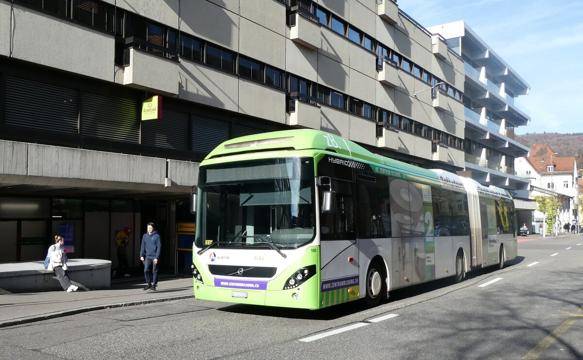 (282'301) - RVBW Wettingen - Nr. 180/AG 522'629 - Volvo am 11. November 2025 in Baden, Postautostation