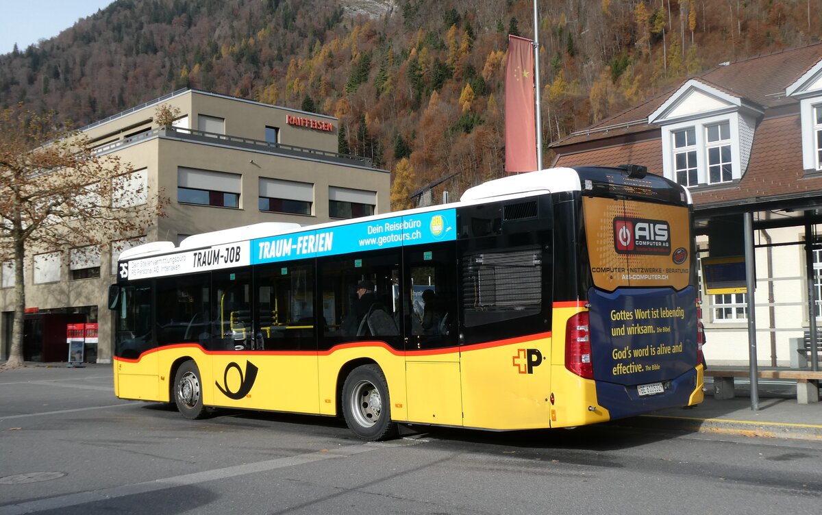 (282'382) - PostAuto Bern -. BE 610'532/PID 11'859 - Mercedes (ex BE 610'544) am 14. November 2025 beim Bahnhof Interlaken Ost