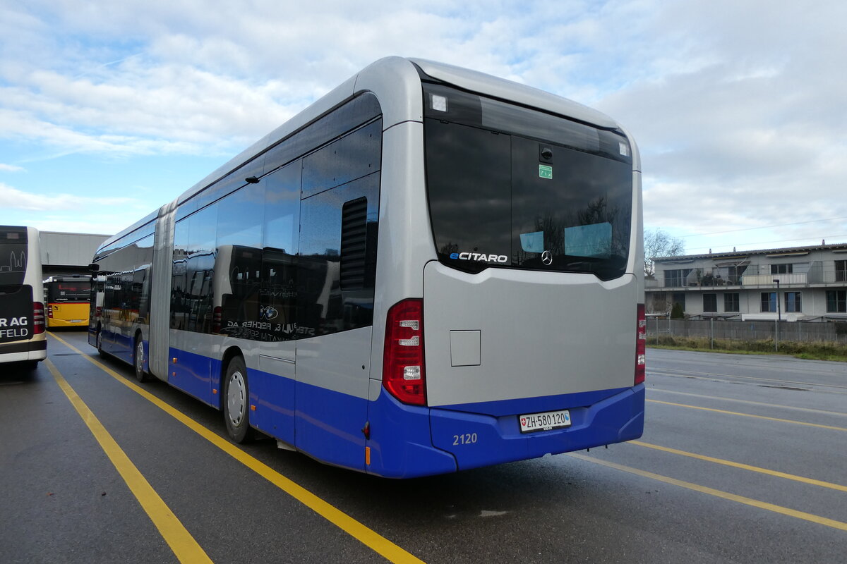 (282'620) - VZO Gr�ningen - Nr. 2120/ZH 580'120 - eMercedes am 29. November 2025 in Winterthur, Daimler Buses