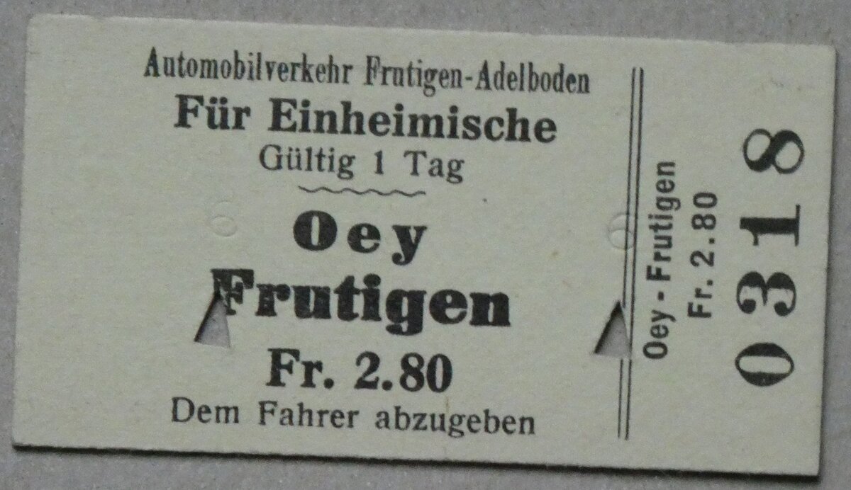 (282'898) - AFA-Einzelbillet um 1941 am 7. Dezember 2025 in Thun