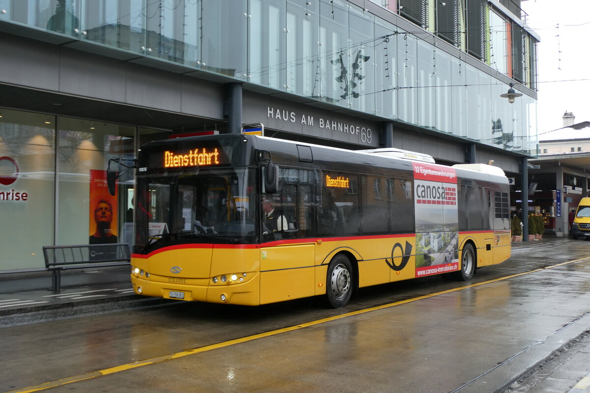 (283'751) - PostAuto Ostschweiz - TG 158'061/PID 10'076 - Solaris am 8. Januar 2026 beim Bahnhof Frauenfeld
