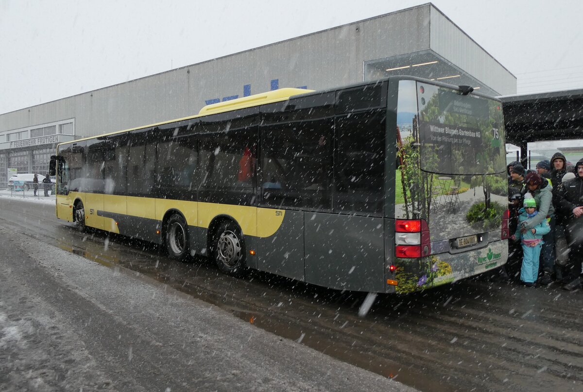 (283'854) - STI Thun - Nr. 189/BE 804'189 - MAN am 10. Januar 2026 beim Bahnhof Frutigen