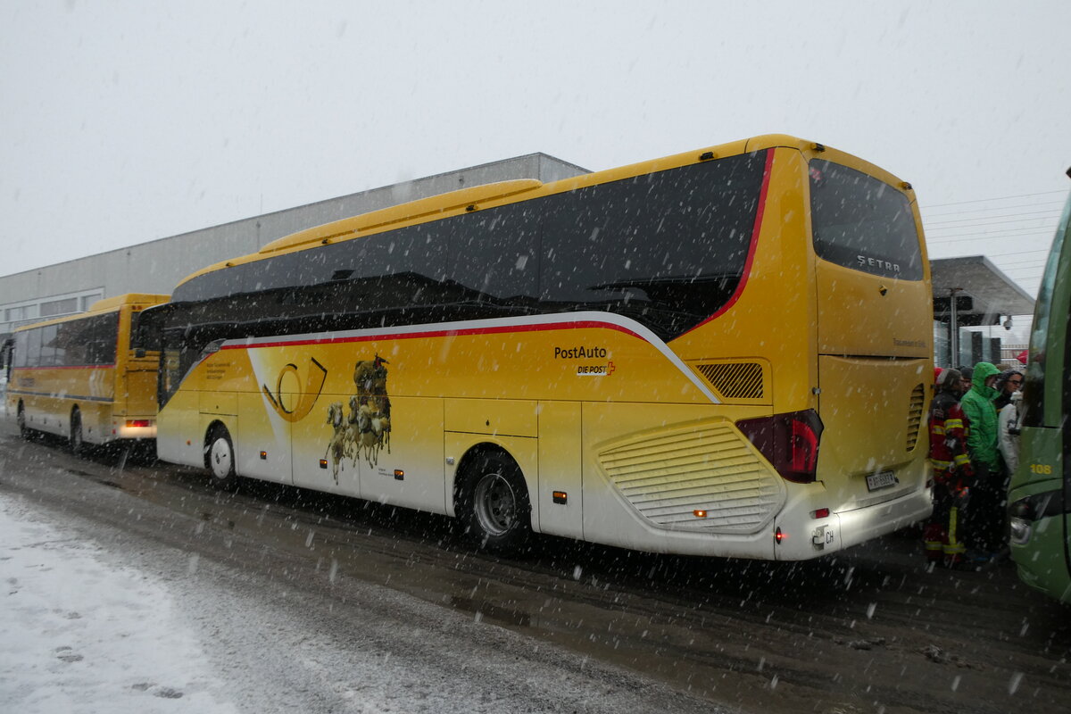 (283'859) - Tschannen, Zofingen - Nr. 23/AG 6683 - Setra (ex Slovak Lines, SK-Bratislava; ex Vorf�hrwagen EvoBus, D-Mannheim) am 10. Januar 2026 beim Bahnhof Frutigen