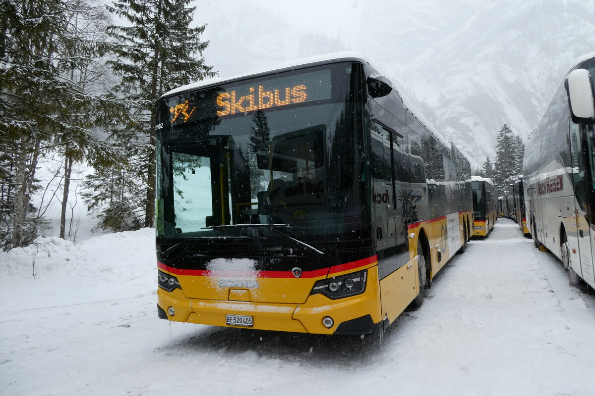 (283'897) - Engeloch, Riggisberg - Nr. 12/BE 520'405/PID 11'982 - Scania am 10. Januar 2026 in Adelboden, Unter dem Birg