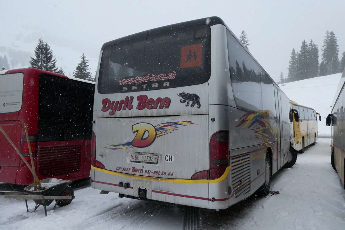 (283'988) - Dysli, Bern - Nr. 29/BE 51'702 - Setra (ex Peyer, Niederwangen; ex TSAR, Sierre PID 4497; ex Epiney, Ayer) am 10. Januar 2026 in Adelboden, Unter dem Birg