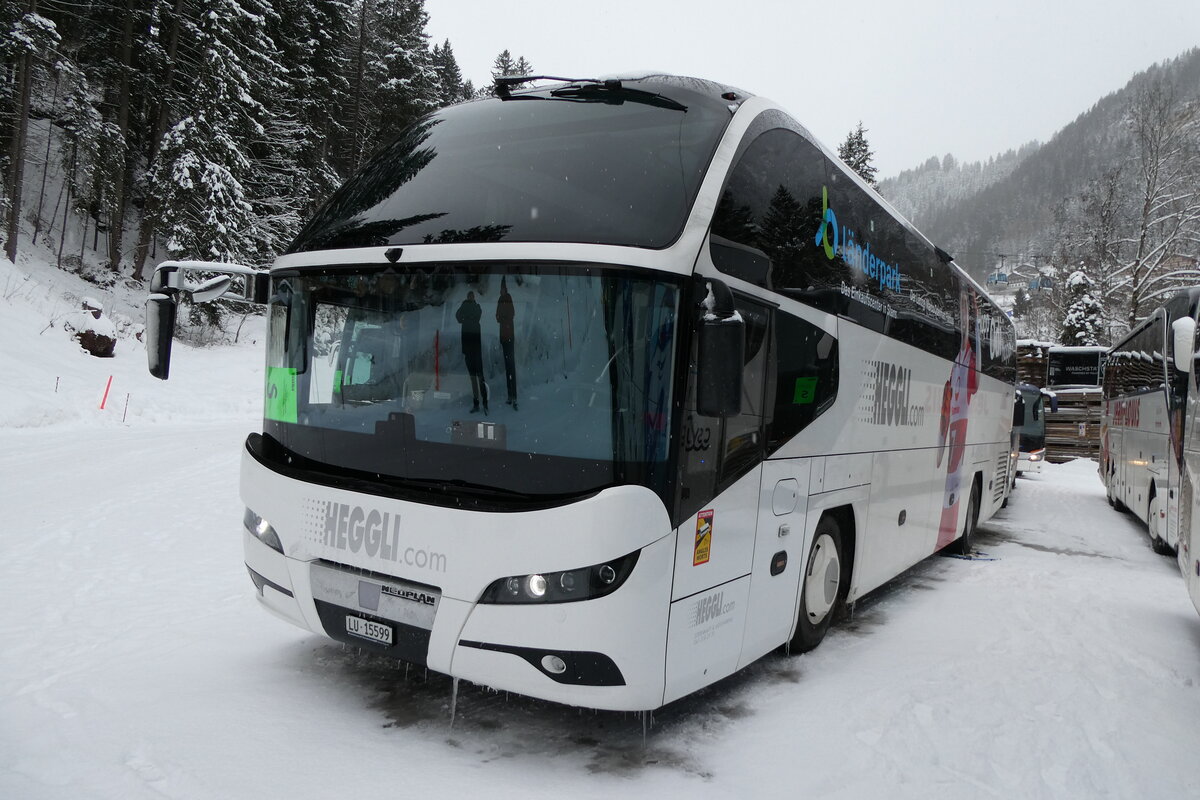 (284'080) - Heggli, Kriens - LU 15'599 - Neoplan am 10. Januar 2026 in Adelboden, ASB
