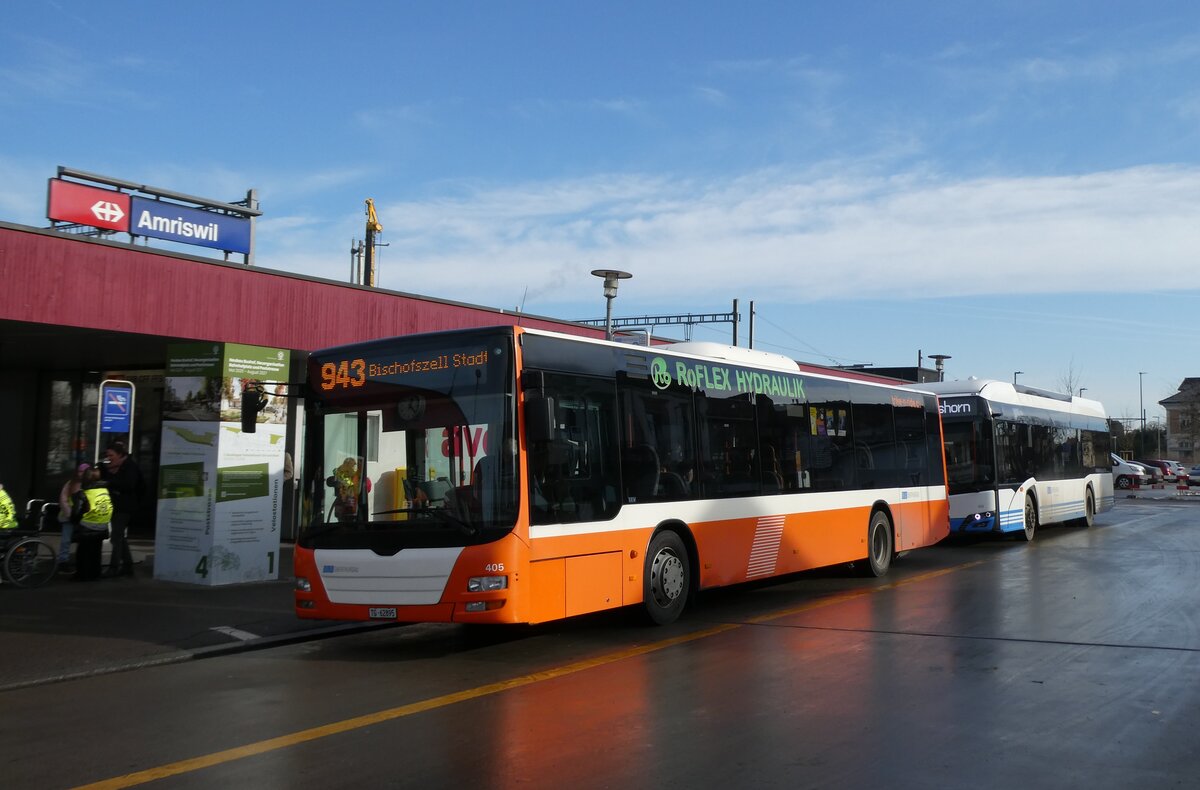 (284'186) - BOTG Amriswil - Nr. 405/TG 62'895 - MAN (ex Nr. 5) am 16. Januar 2026 beim Bahnhof Amriswil