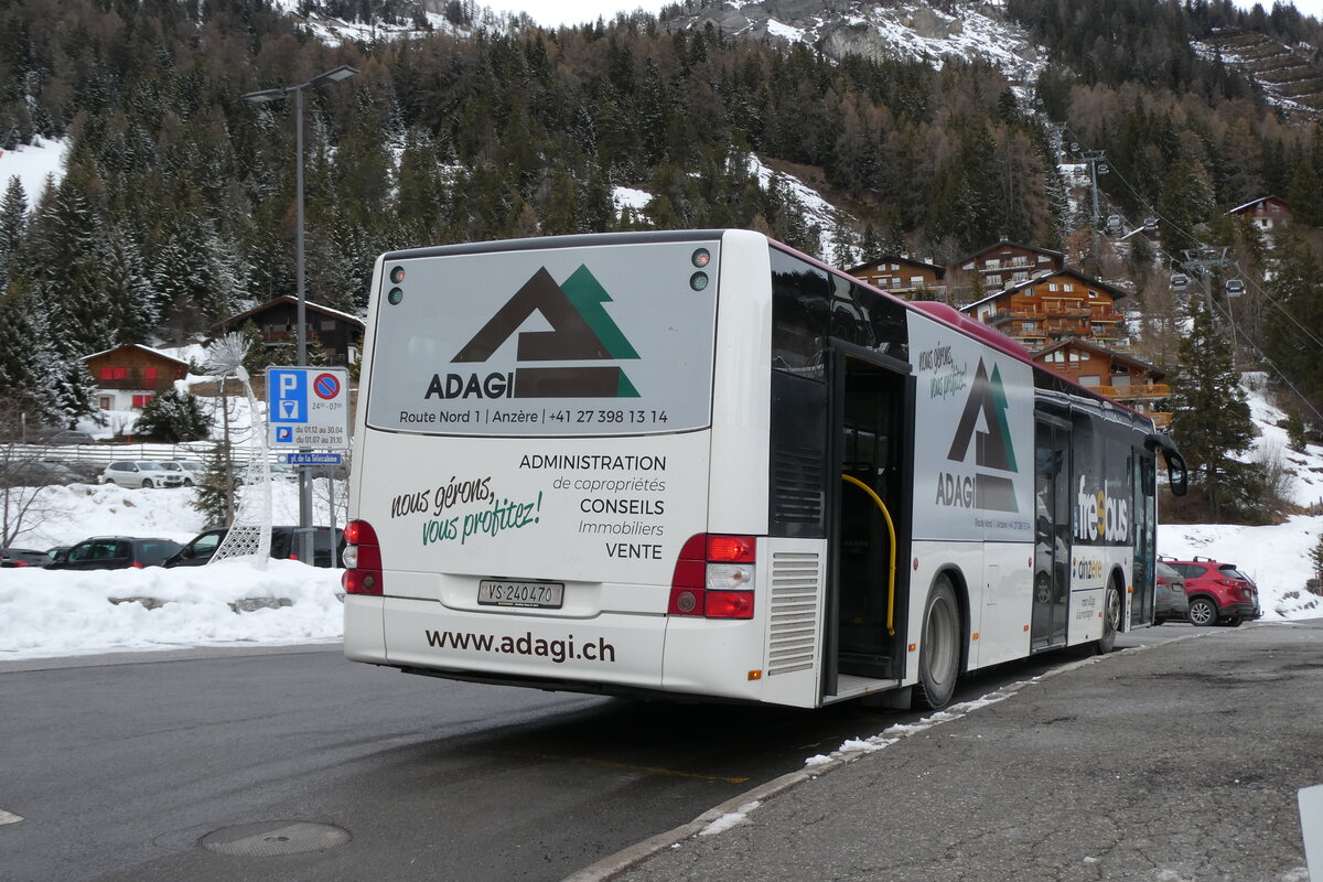 (284'394) - Buchard, Leytron - Nr. 72/VS 240'470 - MAN (ex PostAuto Wallis Nr. 68/PID 4778; ex Lathion, Sion Nr. 68) am 27. Januar 2026 in Anz�re, T�l�cabine