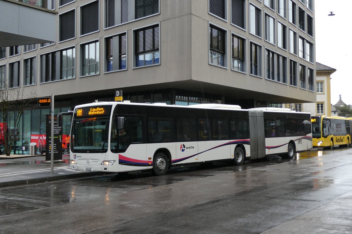 (284'931) - PostAuto Nordschweiz - AG 391'755/PID 5202 - Mercedes (ex Steffen, Remetschwil Nr. 61) am 17. Februar 2026 beim Bahnhof Liestal