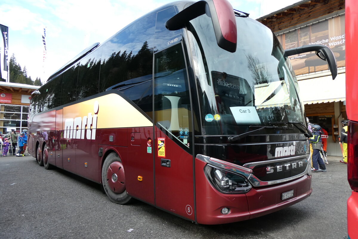 (285'008) - Marti, Kallnach - Nr. 5/BE 572'205 - Setra am 22. Februar 2026 in Adelboden, ASB