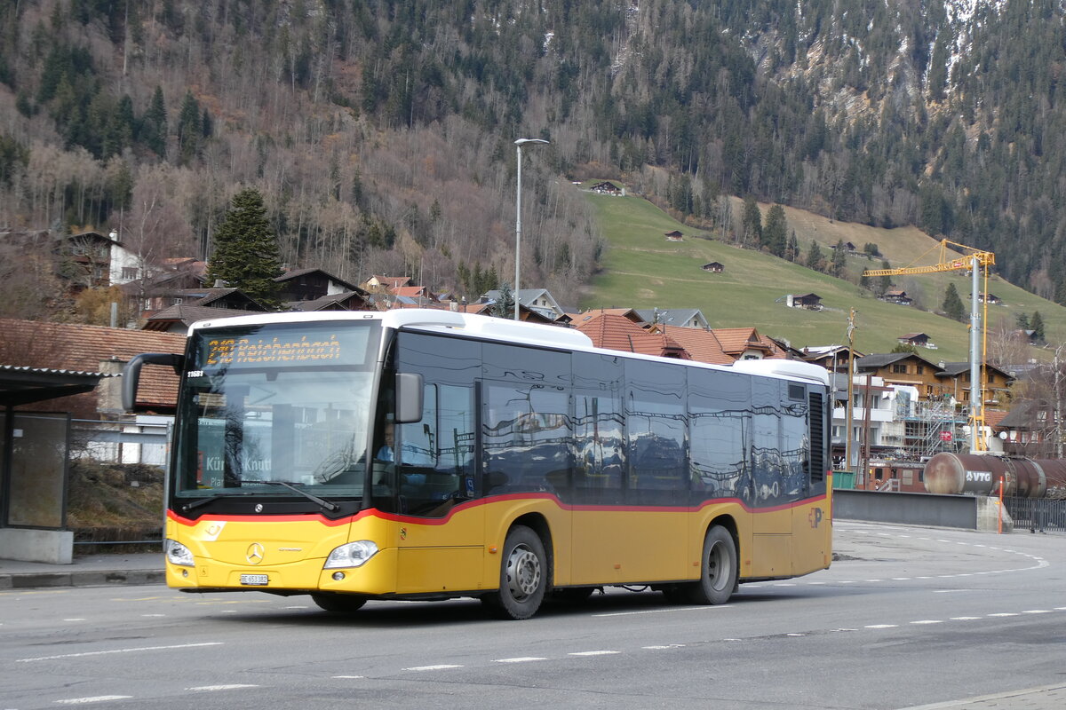 (285'030) - PostAuto Bern - BE 653'382/PID 11'681 - Mercedes (ex BE 535'079) am 22. Februar 2026 beim Bahnhof Frutigen