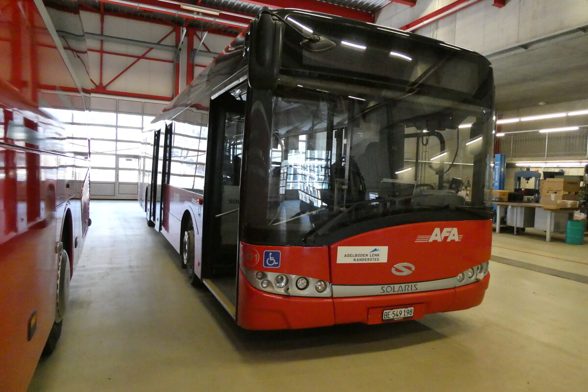 (285'064) - AFA Adelboden - Nr. 491/BE 549'198 - Solaris (ex Nr. 91) am 24. Februar 2026 in Frutigen, Garage