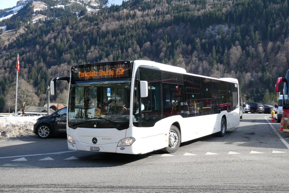 (285'099) - Koch, Giswil - OW 27'005 - Mercedes (ex Wiener Linien, A-Wien Nr. 8121) am 28. Februar 2026 auf der St�ckalp