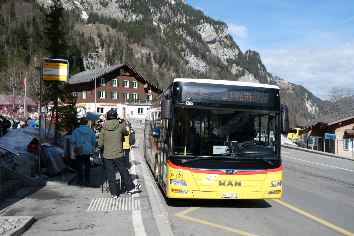 (285'109) - PostAuto Zentralschweiz - Nr. 501/OW 10'001/PID 10'265 - MAN (ex Nr. 9; ex Dillier, Sarnen Nr. 9) am 28. Februar 2026 auf der St�ckalp