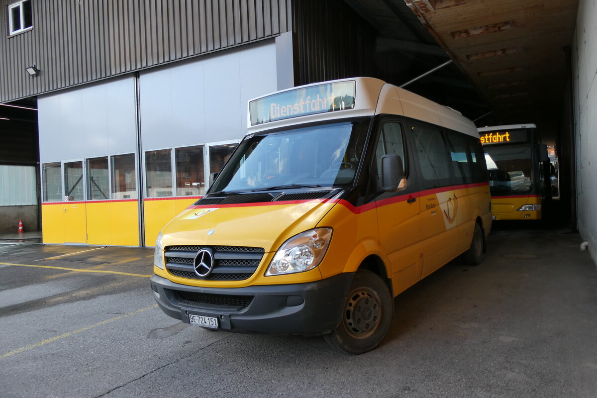 (285'167) - PostAuto Bern - BE 724'151/PID 5383 - Mercedes am 1. M�rz 2026 in Gstaad, Garage