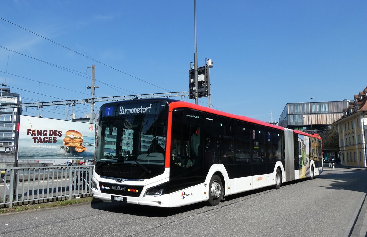 (285'516) - Twerenbold, Baden - Nr. 316/AG 459'046 - MAN am 19. M�rz 2026 beim Bahnhof Baden