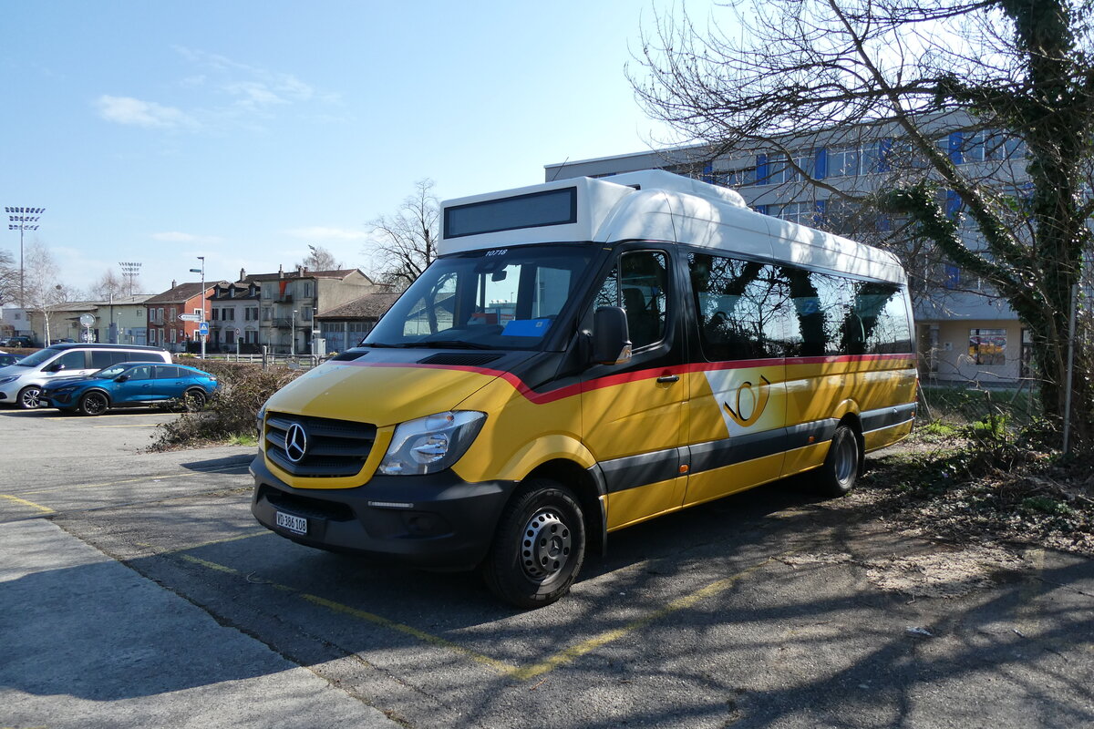 (285'589) - CarPostal Ouest - VD 386'108/PID 10'718 - Mercedes (ex JU 39'182) am 21. M�rz 2026 in Yverdon, Garage