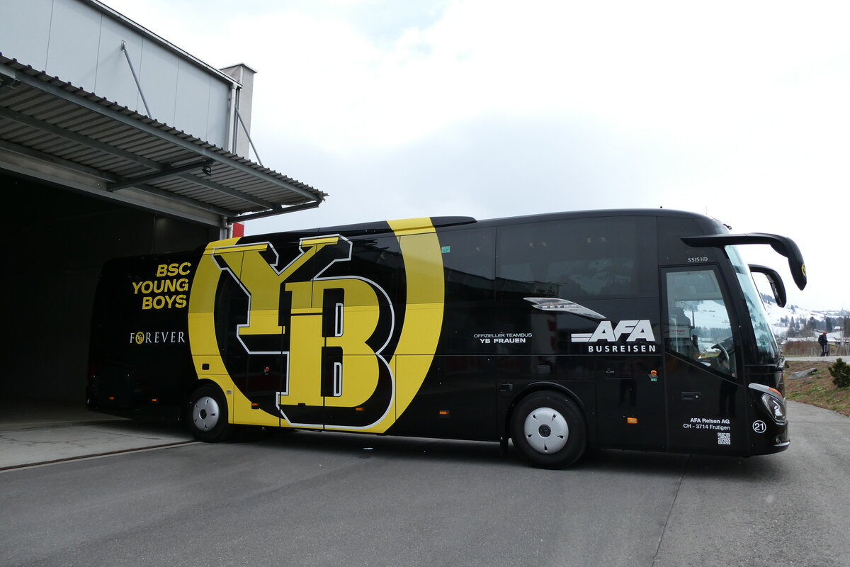 (285'749) - AFA Adelboden - Nr. 21/BE 1898 - Setra (ex Gerber, D-M�nchen; ex H�ffmann, D-Vechta) am 27. M�rz 2026 in Frutigen, Garage