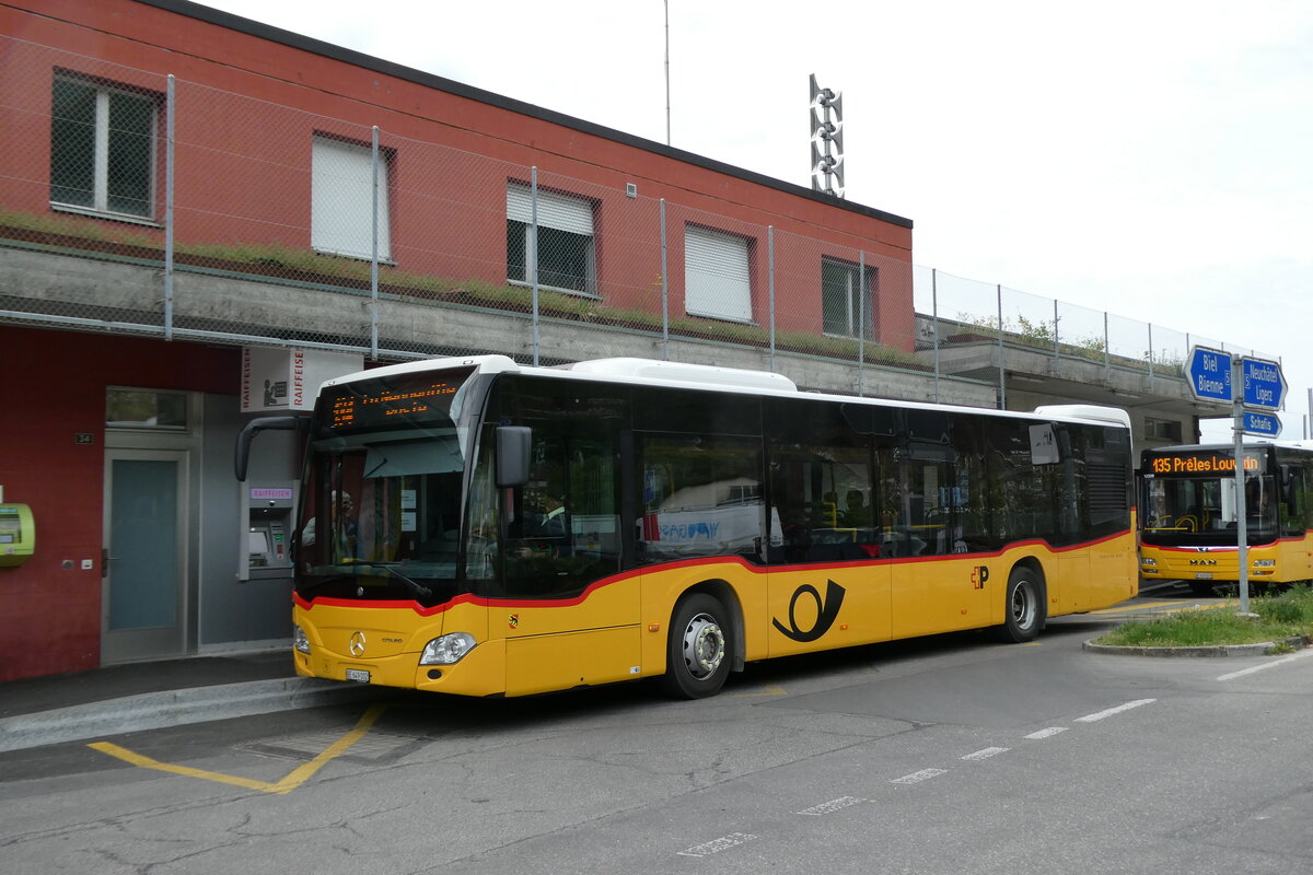 (286'456) - Funi-Car, Biel - Nr. EP12/BE 649'002/PID 10'949 - Mercedes (ex Eurobus, Bern Nr. 12) am 28. April 2026 beim Bahnhof Twann