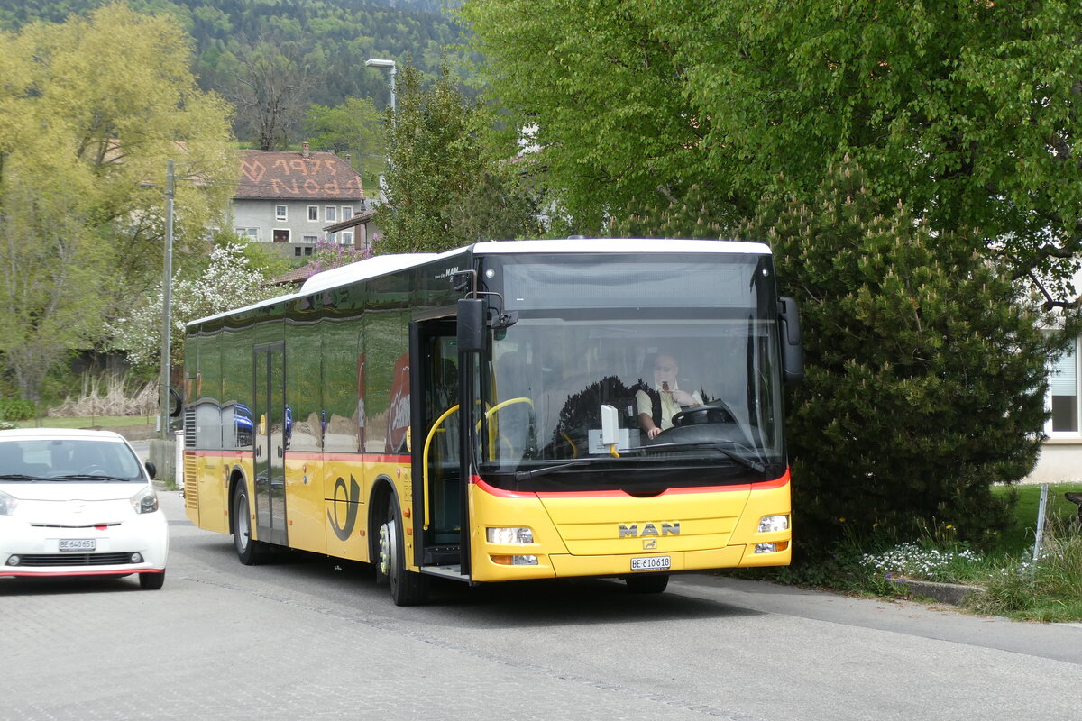 (286'492) - Funi-Car, Biel - Nr. 18/BE 610'618/PID 5709 - MAN am 28. April 2026 in Nods, Garage