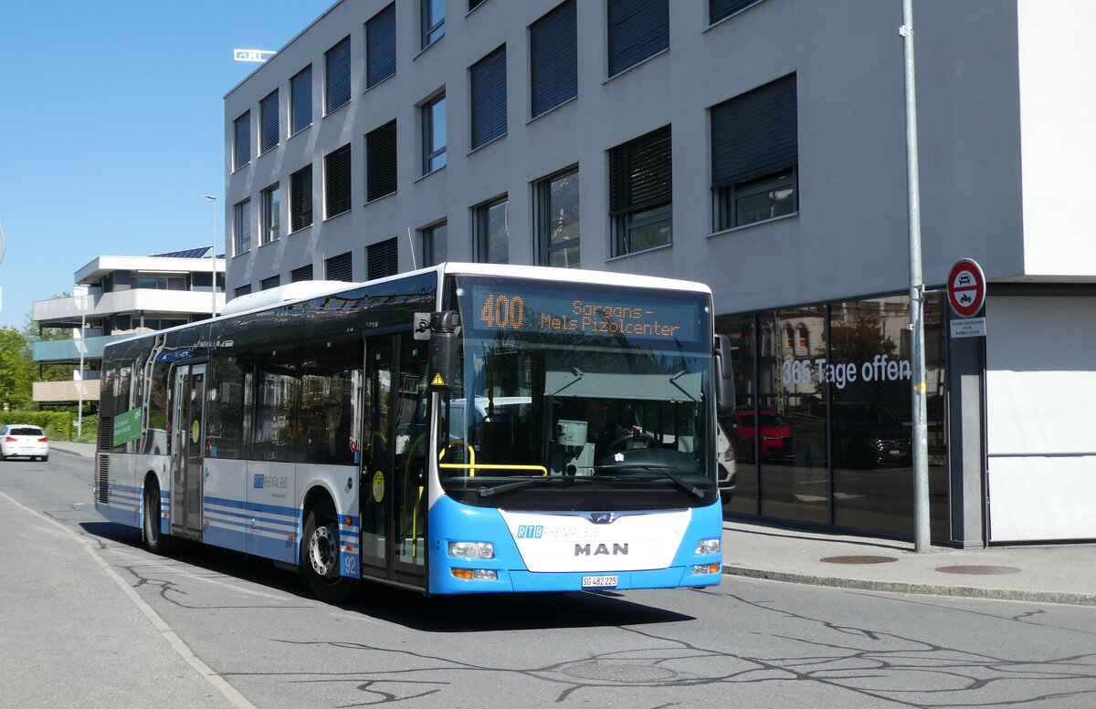 (286'519) - RTB Altst�tten - Nr. 92/SG 482'225 - MAN (ex PostBus/A BD 15'335) a, 30. April 2026 beim Bahnhof Buchs