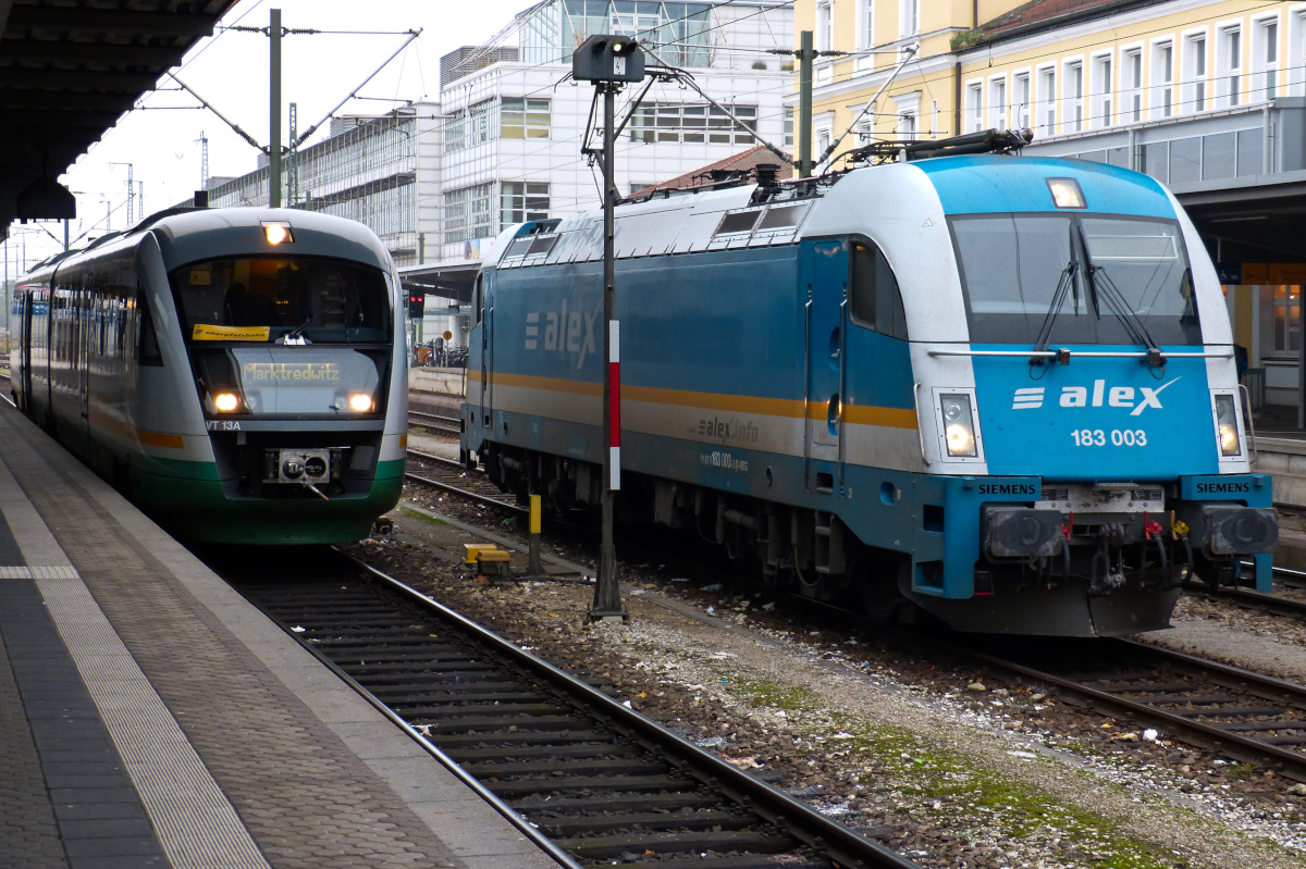Alex 183 003 und VT13A Oberpfalzbahn Regensburg HBf 30.10.2015