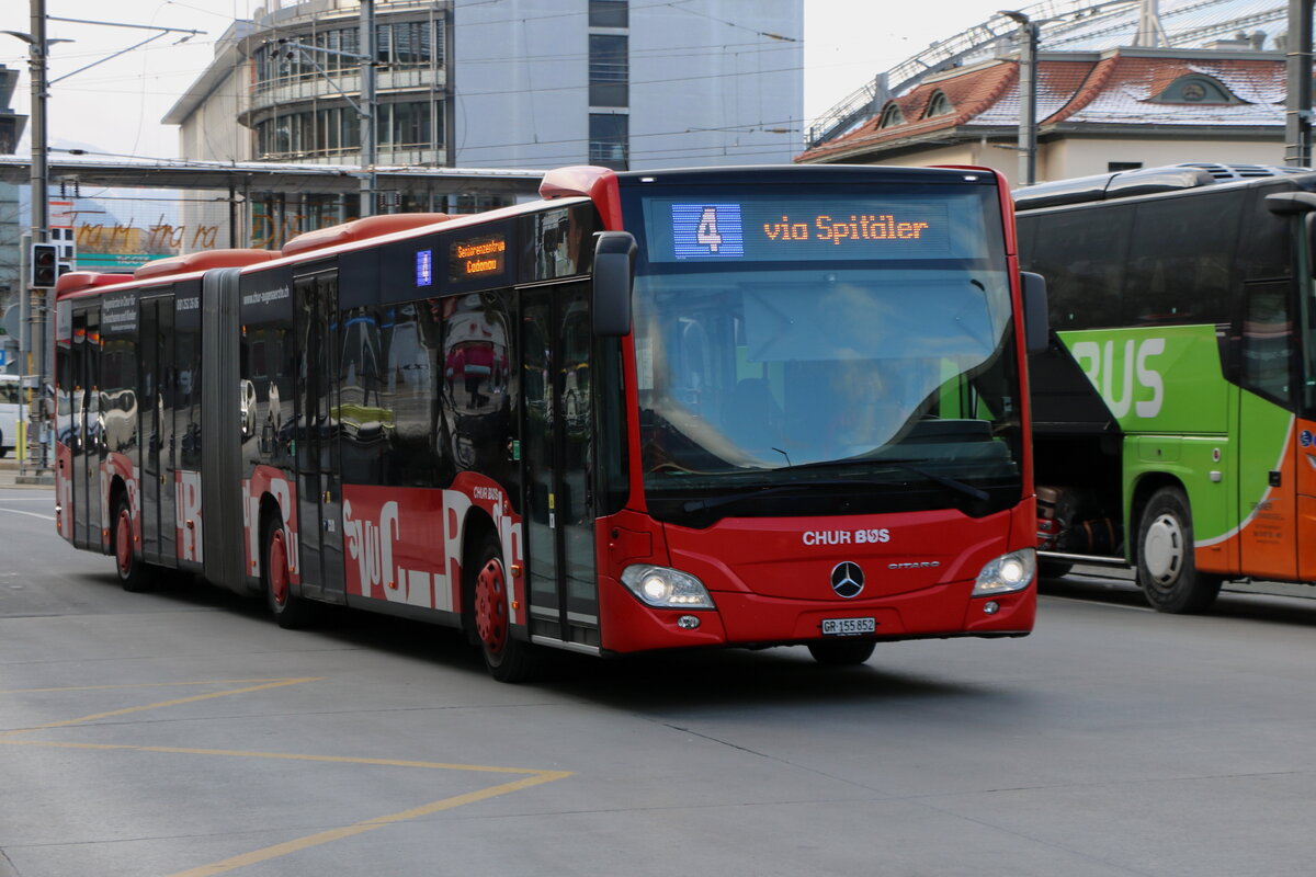 Chur Bus, Chur - Nr. 52/GR 155'852 - Mercedes am 15. Januar 2025 beim Bahnhof Chur (Aufnahme: Martin Beyer)