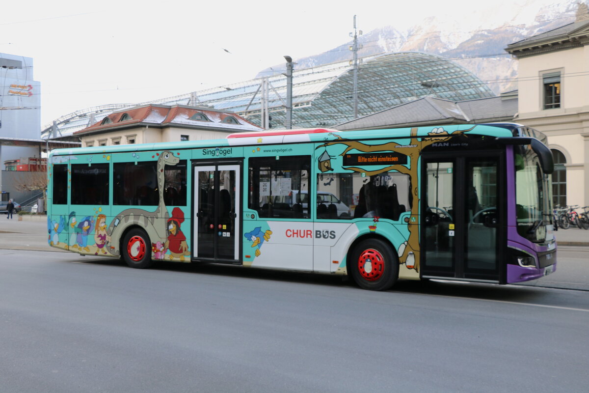 Chur Bus, Chur - Nr. 2/GR 97'502 - MAN am 15. Januar 2025 beim Bahnhof Chur (Aufnahme: Martin Beyer)