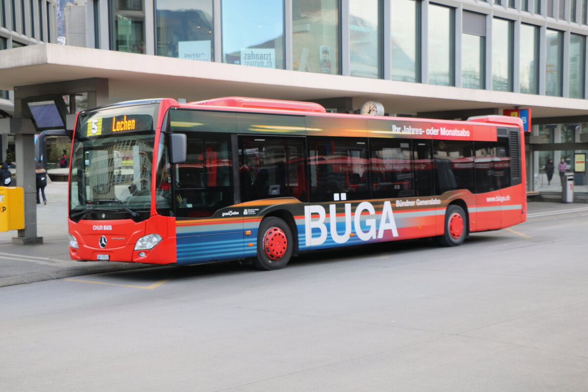 Chur Bus, Chur - Nr. 10/GR 97'510 - Mercedes am 15. Januar 2025 beim Bahnhof Chur (Aufnahme: Martin Beyer)