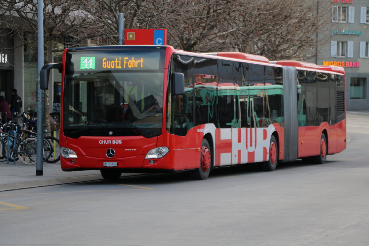 Chur Bus, Chur - Nr. 50/GR 155'850 - Mercedes am 15. Januar 2025 beim Bahnhof Chur (Aufnahme: Martin Beyer)