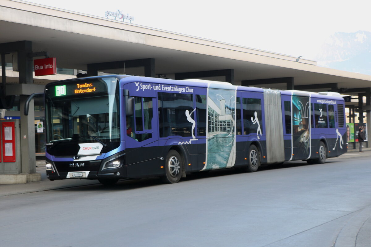 Chur Bus, Chur - Nr. 4/GR 97'504 - MAN am 15. Januar 2025 beim Bahnhof Chur (Aufnahme: Martin Beyer)