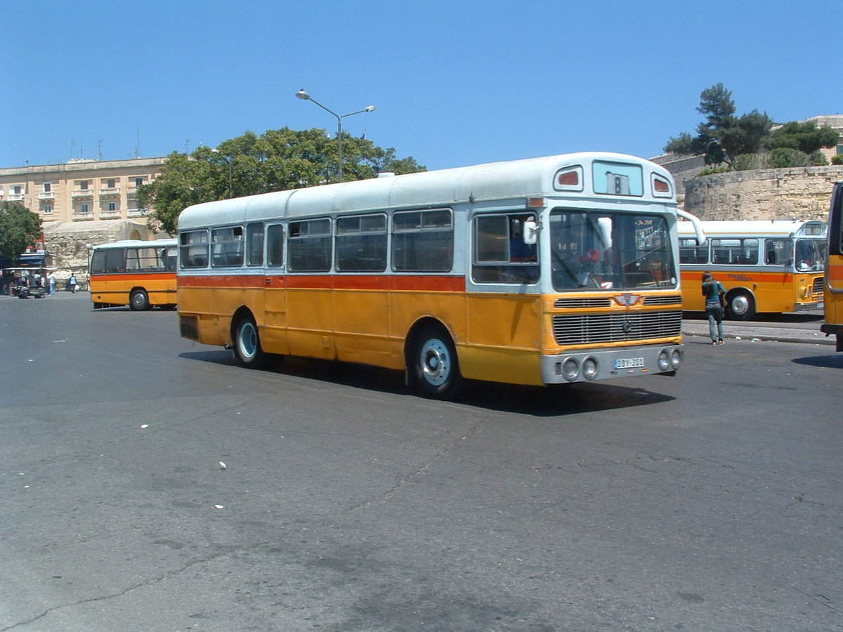 DBY 301
1971 AEC Swift
Marshall B33D (as built)
New to London Transport, registered EGN 200J, fleet number SMS200.

Photographed at Valletta, Malta, on 1st May 2010.