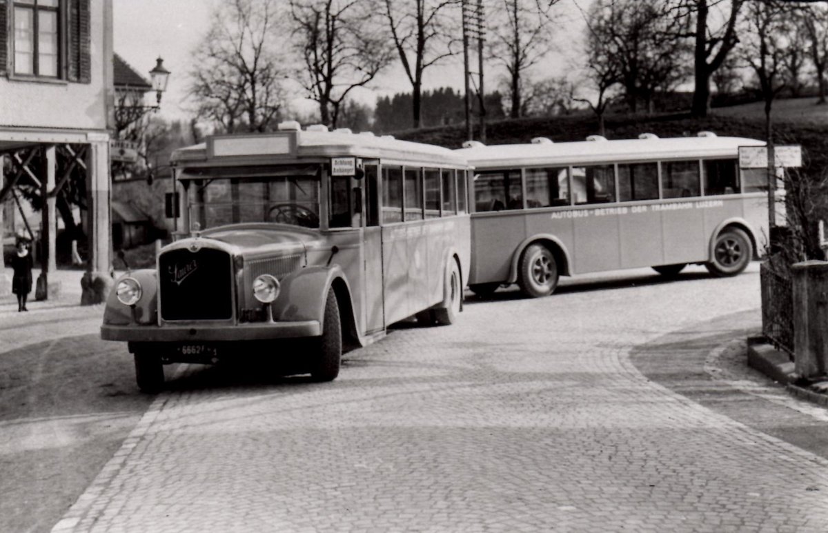 (MD323) - Aus dem Archiv: VBL Luzern - 6662 F - Saurer um 1930 in Luzern