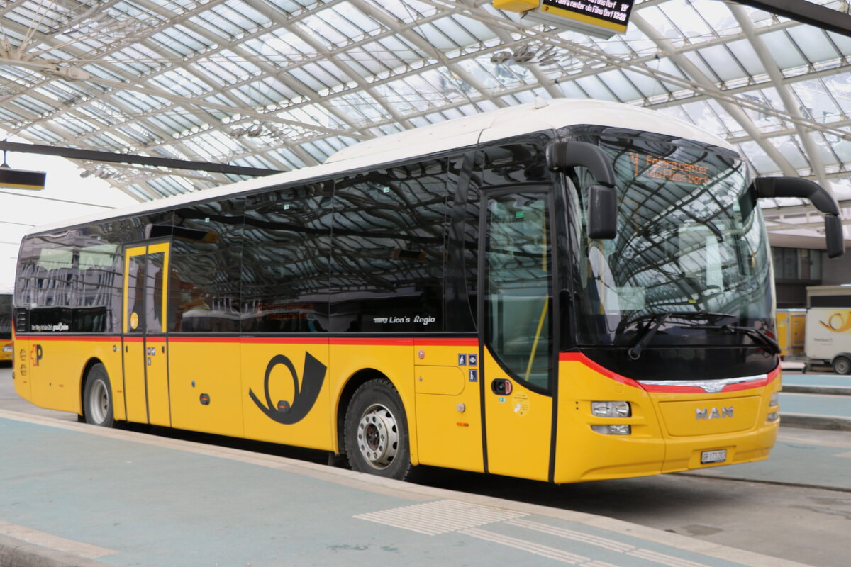 PostAuto Graubnden - GR 173'203/PID 10'505 - MAN am 15. Januar 2025 in Chur, Postautostation (Aufnahme: Martin Beyer)