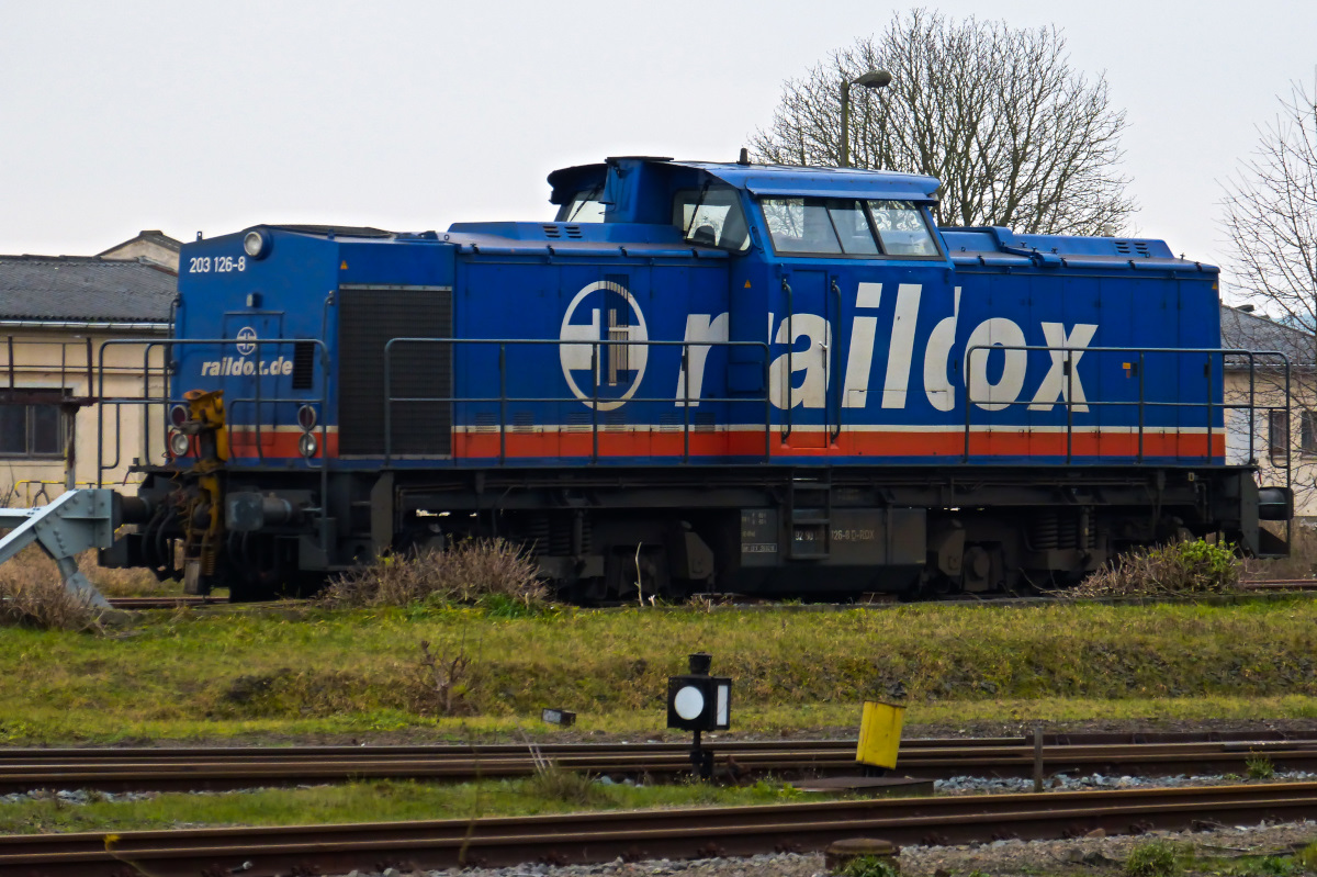 Raildox 203 126-8 (Ex DB 202 558-3) Bahnhof Nordhausen 23.12.2017