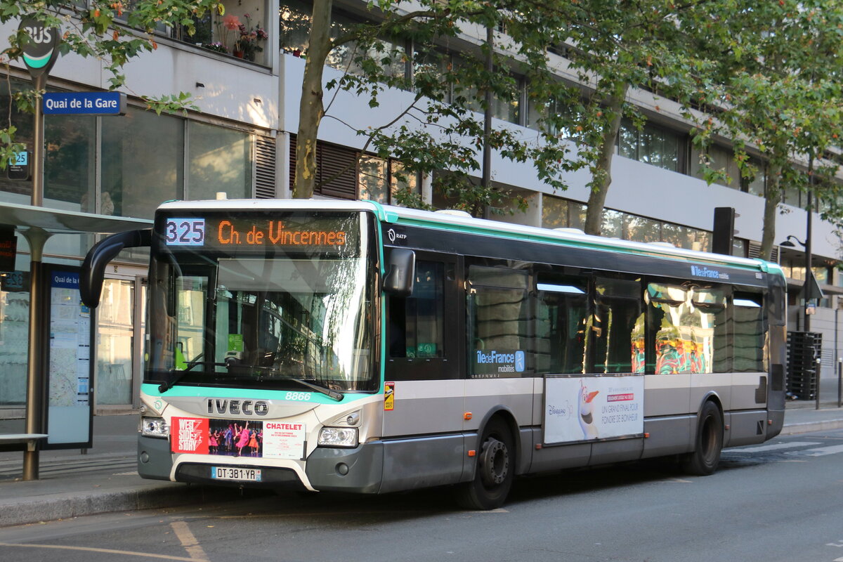 RATP Paris - Nr. 8866/DT 381 YR - Iveco Urbanway am 19. Juli 2023 in Paris (Aufnahme: Martin Beyer)