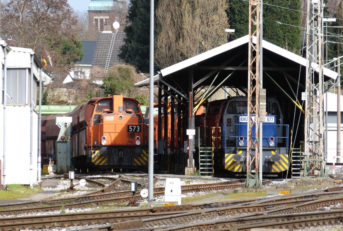 RBH 573 und RBH 677 (276 006-0) im ehemaligen Depot der RBH in Gladbeck 15.03.2014