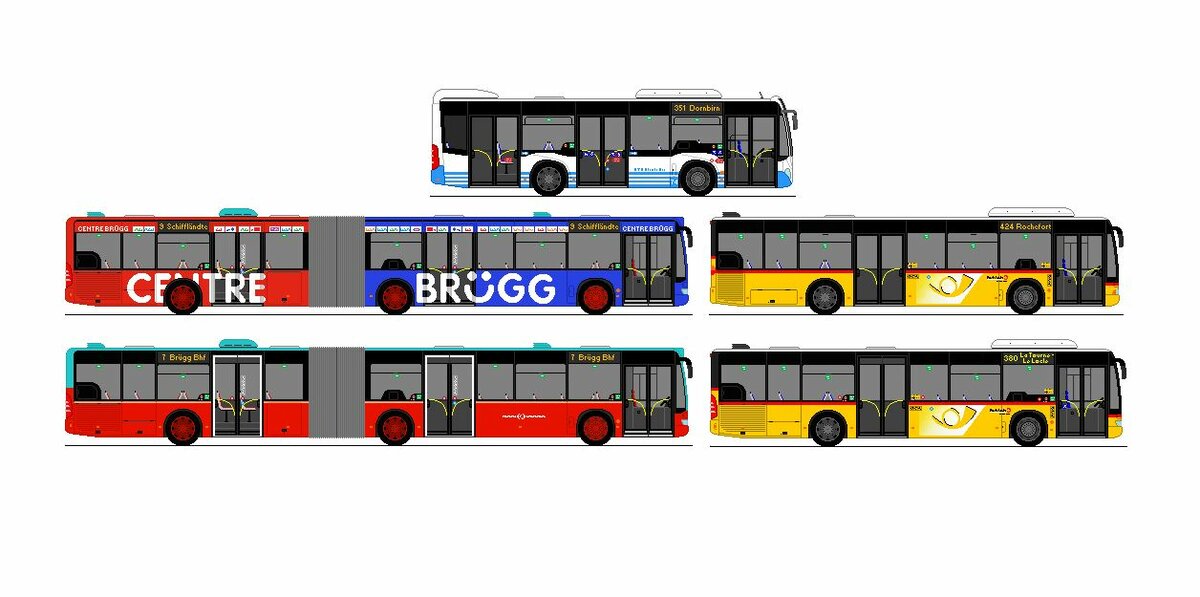 RTB Altsttten - Nr. 74/SG 348'795 - Mercedes Benz Citaro K C2 + 2 x VB Biel - Mercedes Benz Citaro G II + 2 x CarPostal Ouest Mercedes Benz Citaro II+I