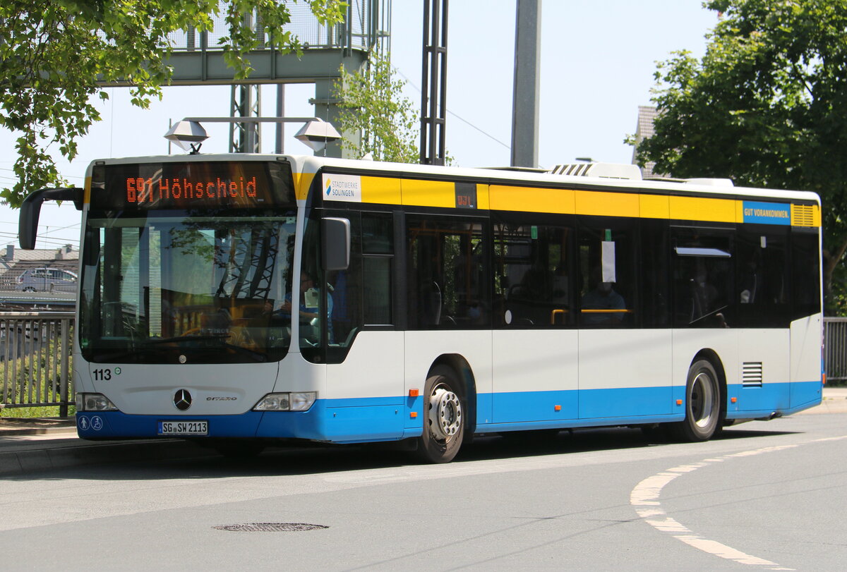 SWS Solingen - Nr. 113/SG-SW 2113 - Mercedes am 17. Juni 2022 in Solingen (Aufnahme: Martin Beyer)