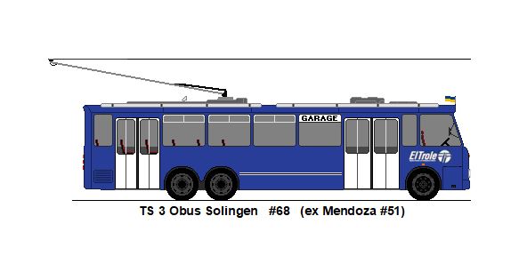 SWS Solingen - Nr. 68 - TS 3 Krupp/Ludewig-Solingen Trolleybus (ex EPTM Mendoza/RA Nr. 51; ex SWS Solingen Nr. 68)