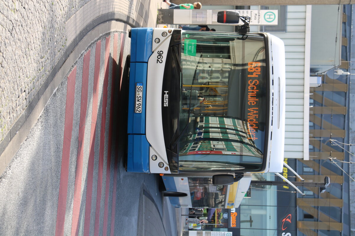 SWS Solingen - Nr. 962/SG-SW 962 - Hess/Hess Gelenktrolleybus am 17. Juni 2022 in Solingen (Aufnahme: Martin Beyer)