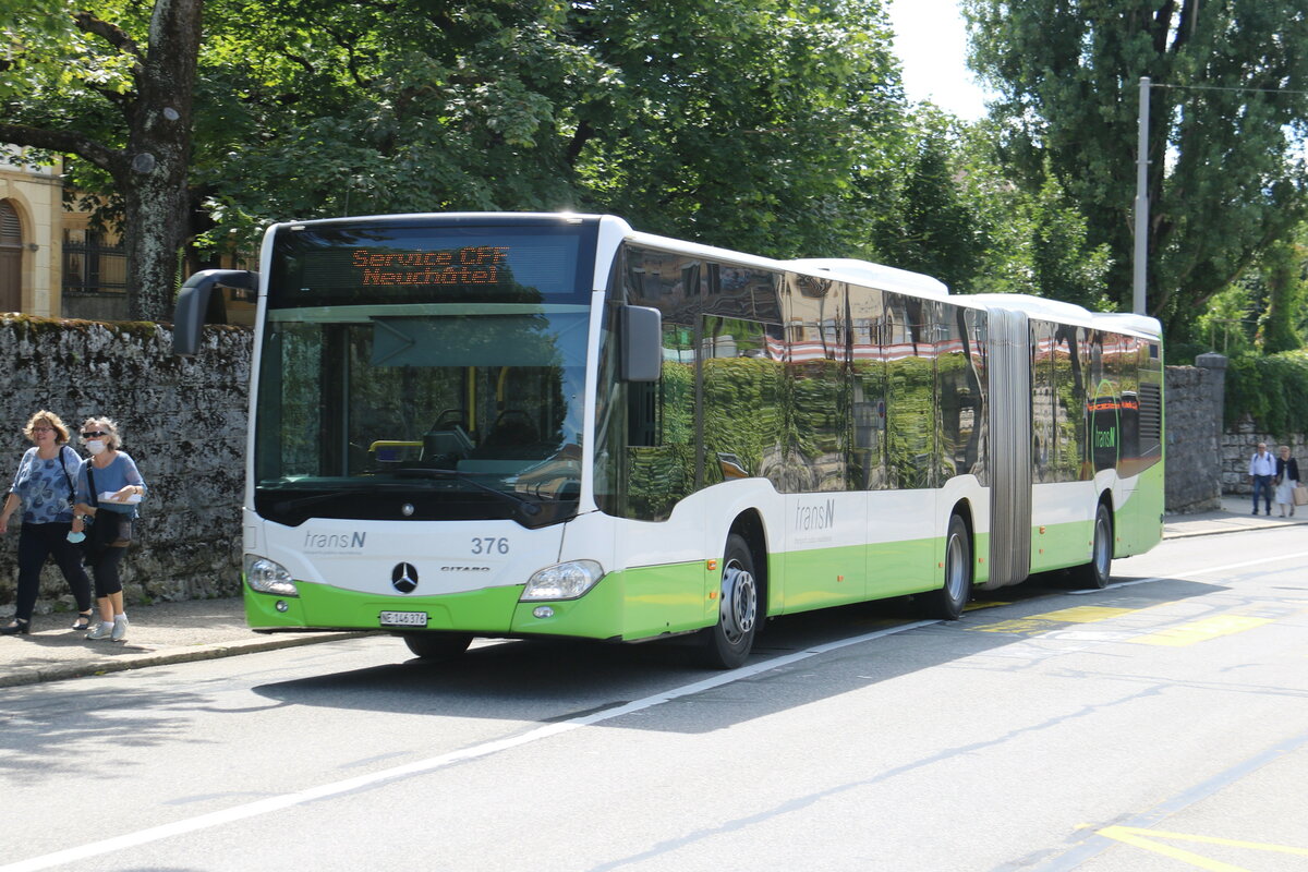 transN, La Chaux-de-Fonds - Nr. 376/NE 146'376 - Mercedes am 6. August 2021 in Neuchtel (Aufnahme: Martin Beyer)