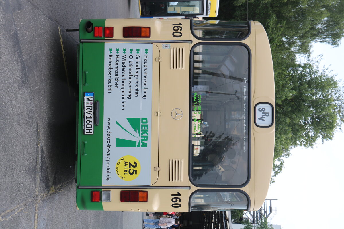 VhAg, Wuppertal - Nr. 160/W-RV 160H - Mercedes (ex SWS Solingen Nr. 160) am 19. Juni 2022 in Solingen (Aufnahme: Martin Beyer)