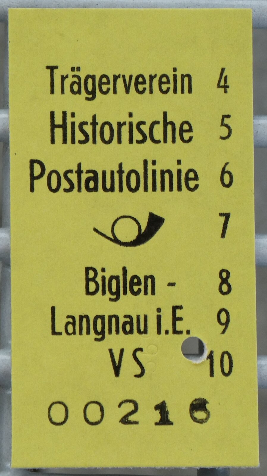 (281'016) - THP-Einzelbillet am 5. Oktober 2025 beim Bahnhof Biglen (281'016) - THP-Einzelbillet am 5. Oktober 2025 beim Bahnhof Biglen